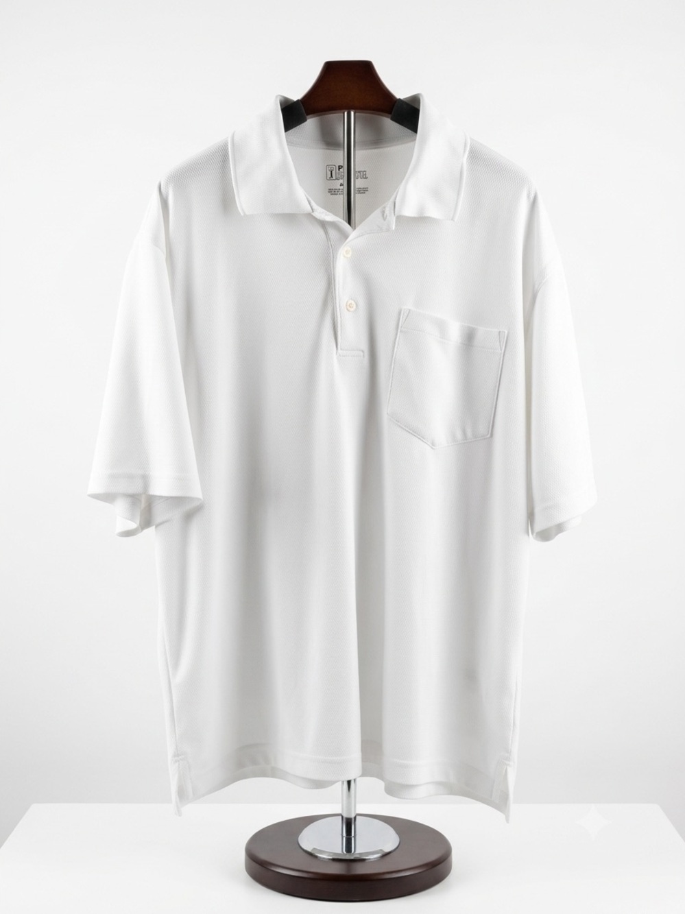 PGA Tour White Short-Sleeve Pocket Polo